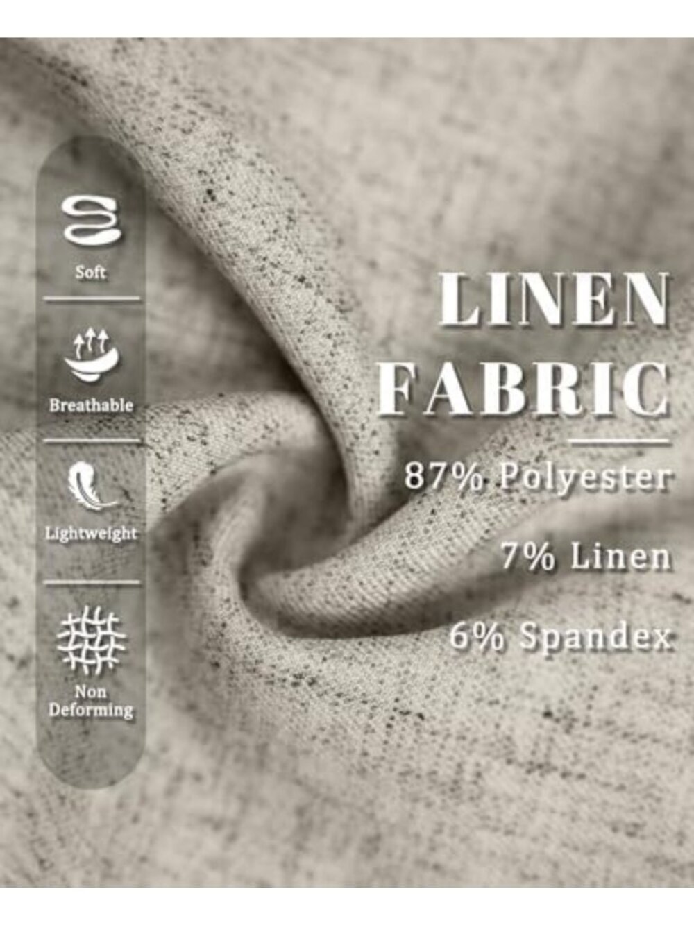 Men's Lightweight Linen Wide Leg Dress Pants - Baggy Pleated Relaxed Fit - Picture 6 of 6
